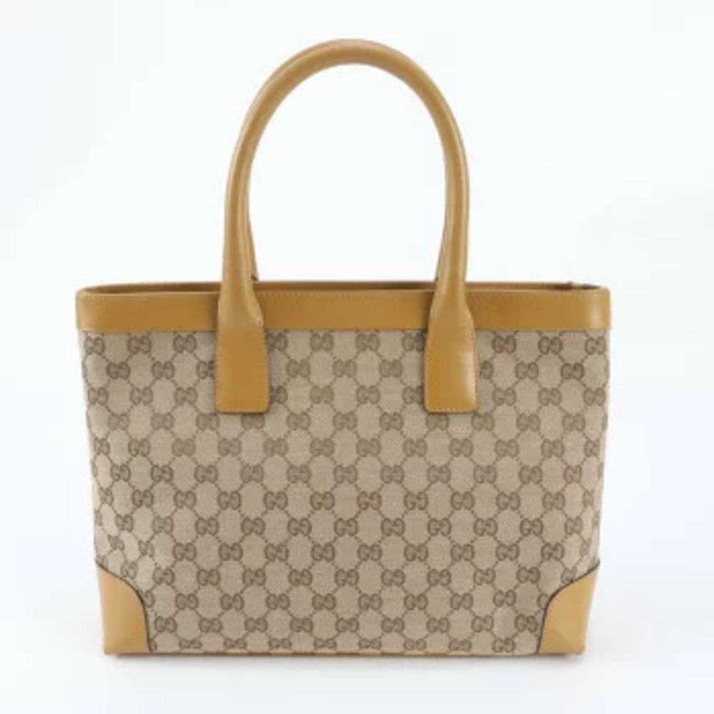 Gucci Joy GG Canvas Leather 2Way Shoulder Tote Bag Brown
